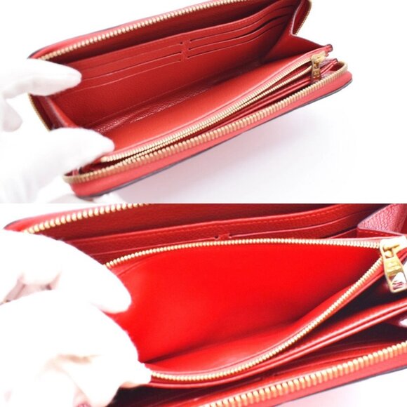 LOUIS VUITTON Zippy Wallet Long Monogram Empreinte Leather Red - Picture 14 of 16